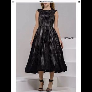 🆕 Jovani Fit and Flare Black Cocktail Dress size 6